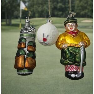 Kein Spielzeug german vintage golf Christmas ornament set glass holiday decor